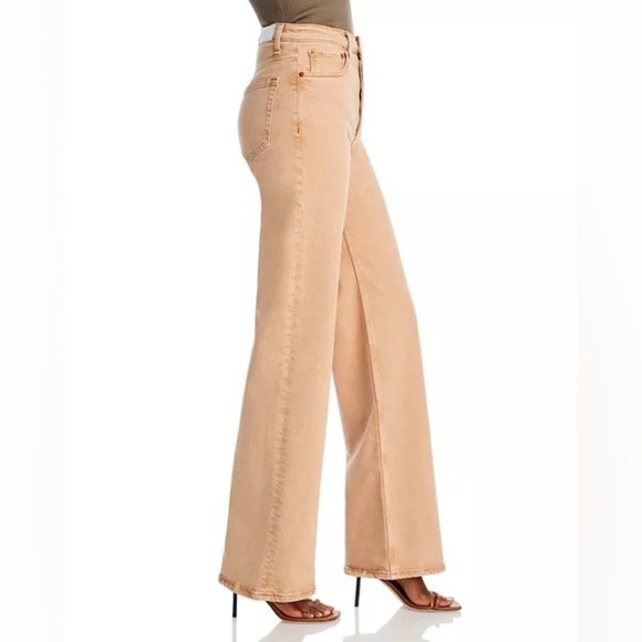 RE/DONE 70s Loose Long High Rise Wide Leg Button Fly Jeans in Washed Khaki Sz 25 - Picture 3 of 13